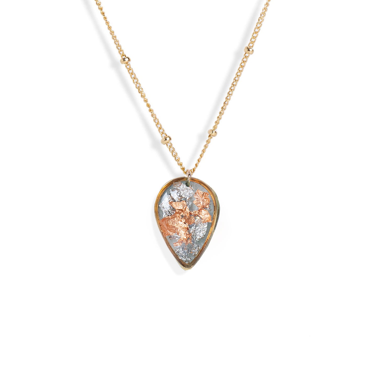 Teardrop Shimmer Foils Necklace