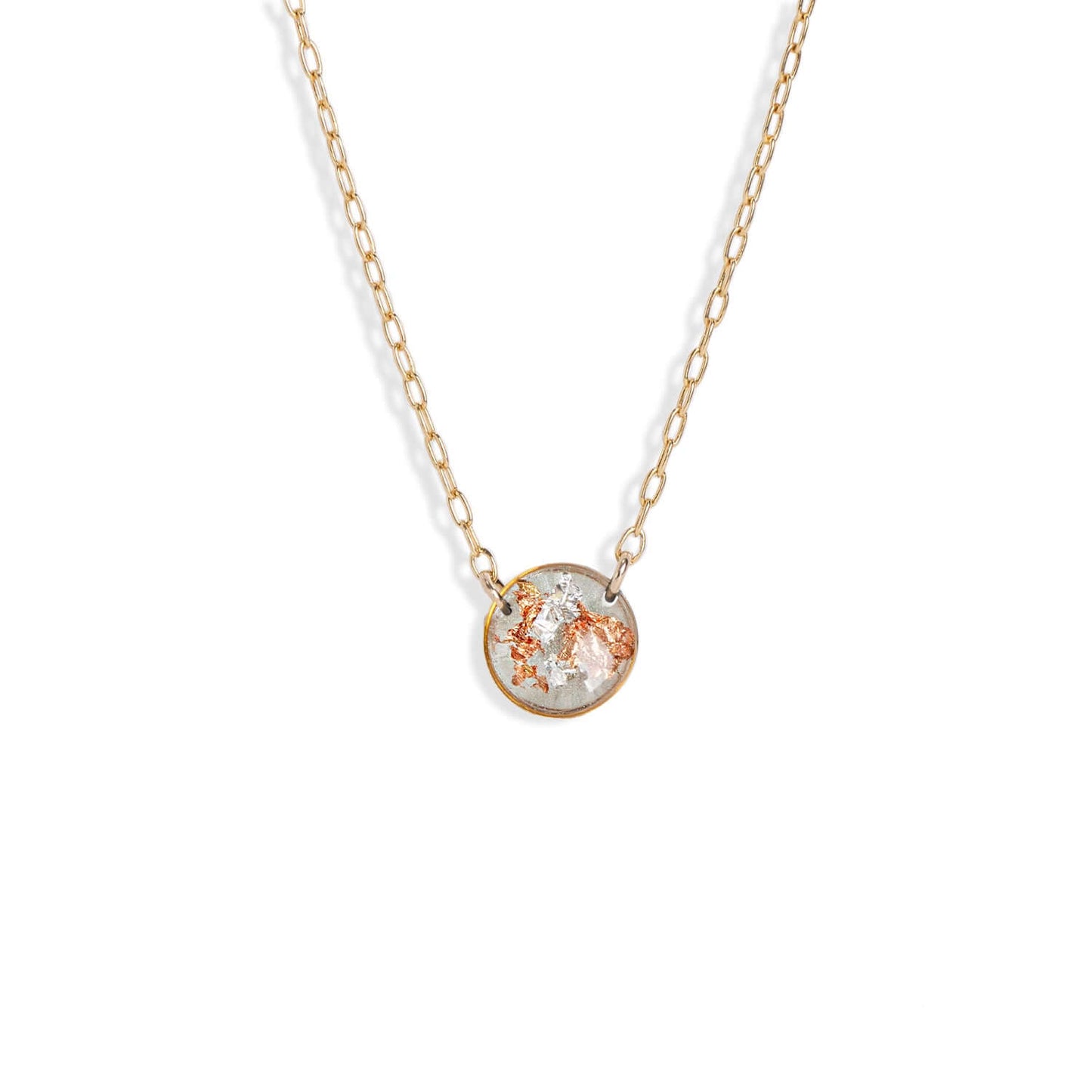 Round Shimmer Foil Necklace