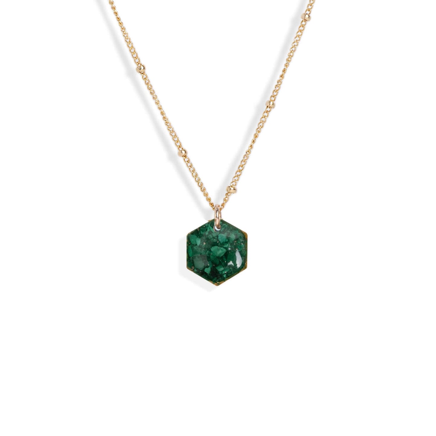 Small Hexagon Gem Necklace