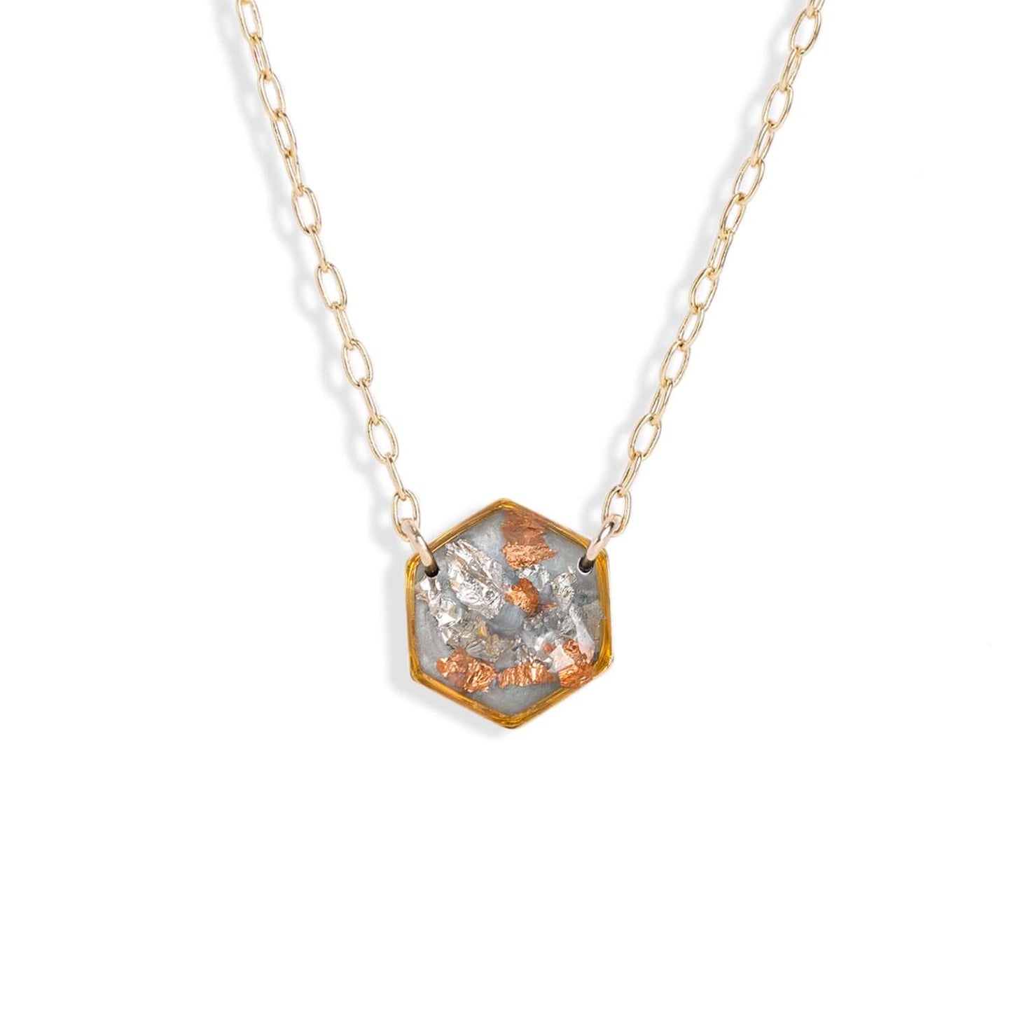 Hexagon Shimmer Foils Necklace