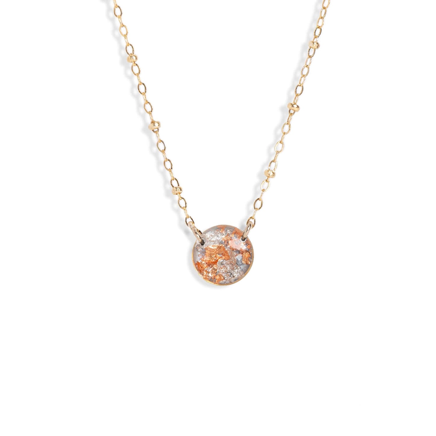 Round Shimmer Foil Necklace