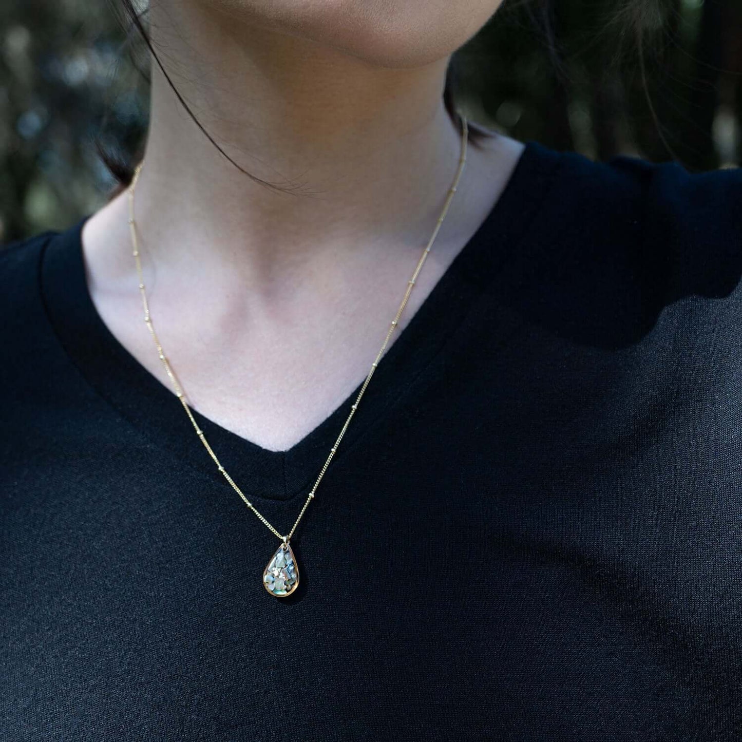 Teardrop Abalone Shell Necklace