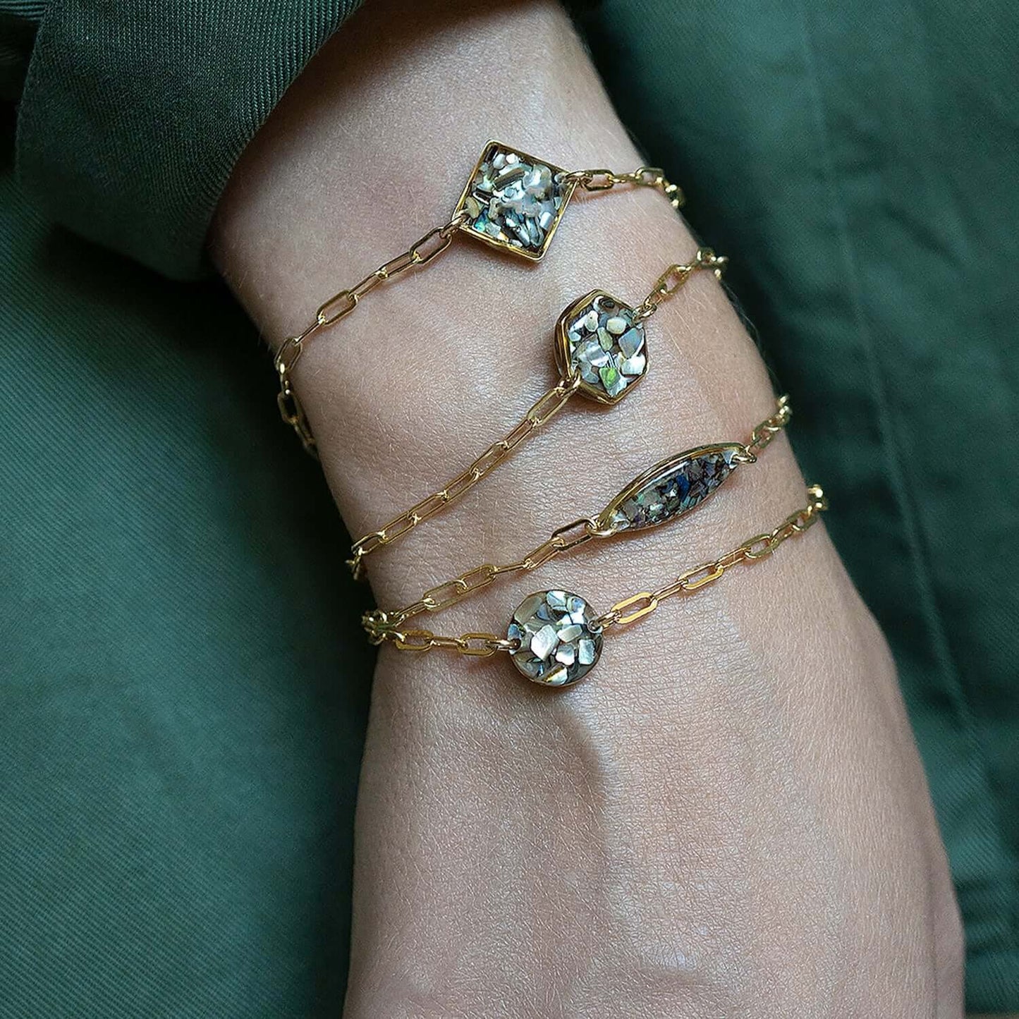 Oval Abalone Bracelet set