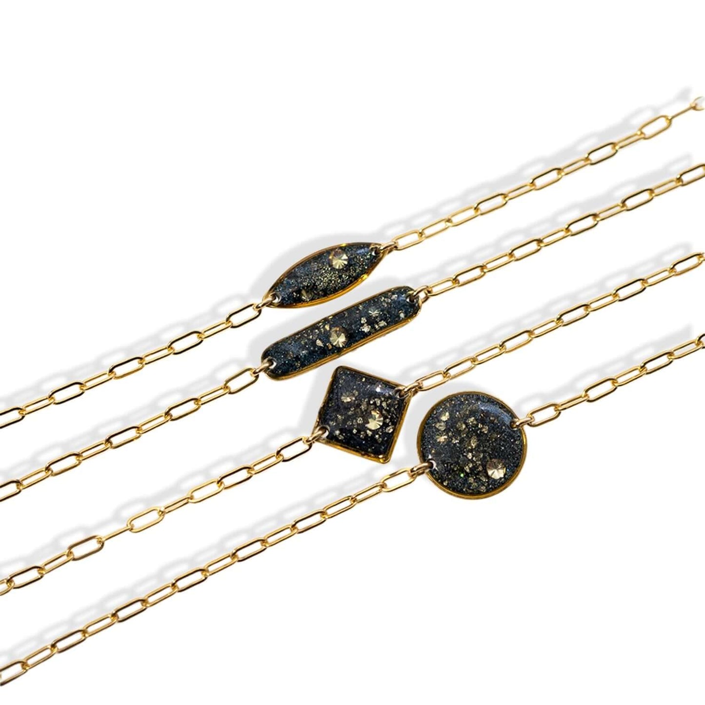 Galaxy bracelet with crushed stones