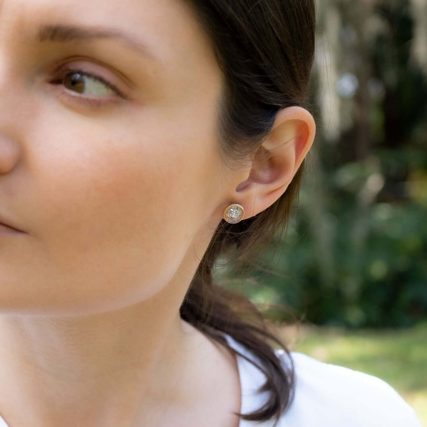 Round Blue Mix Earrings