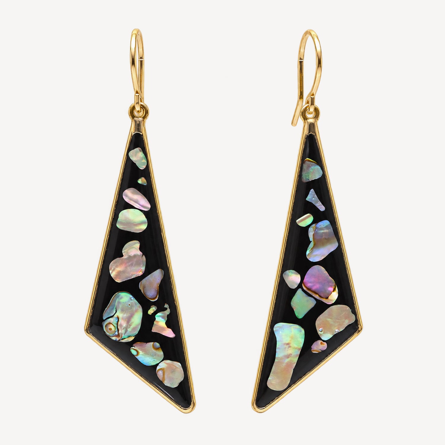 Midnight Tide Asymmetric Triangle Statement Earrings