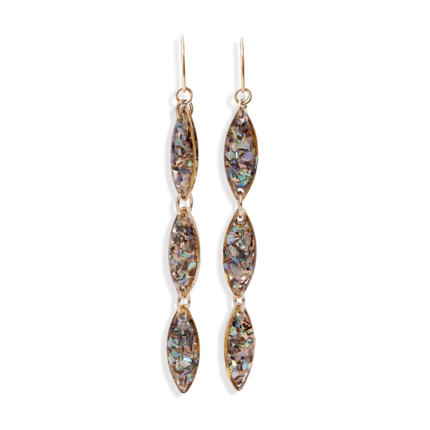 Long Oval Abalone Earrings