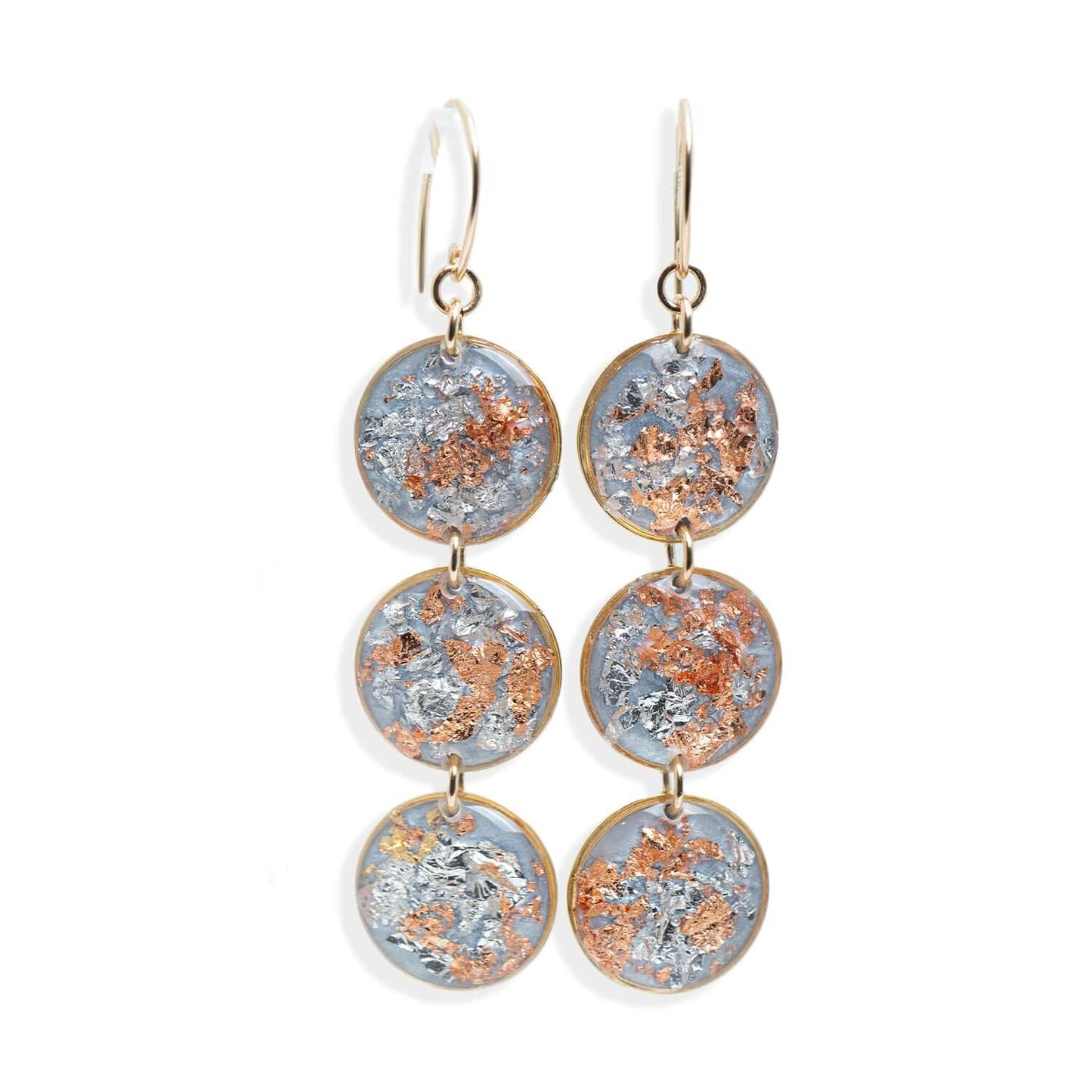 Statement Shimmer Foils Round Earrings