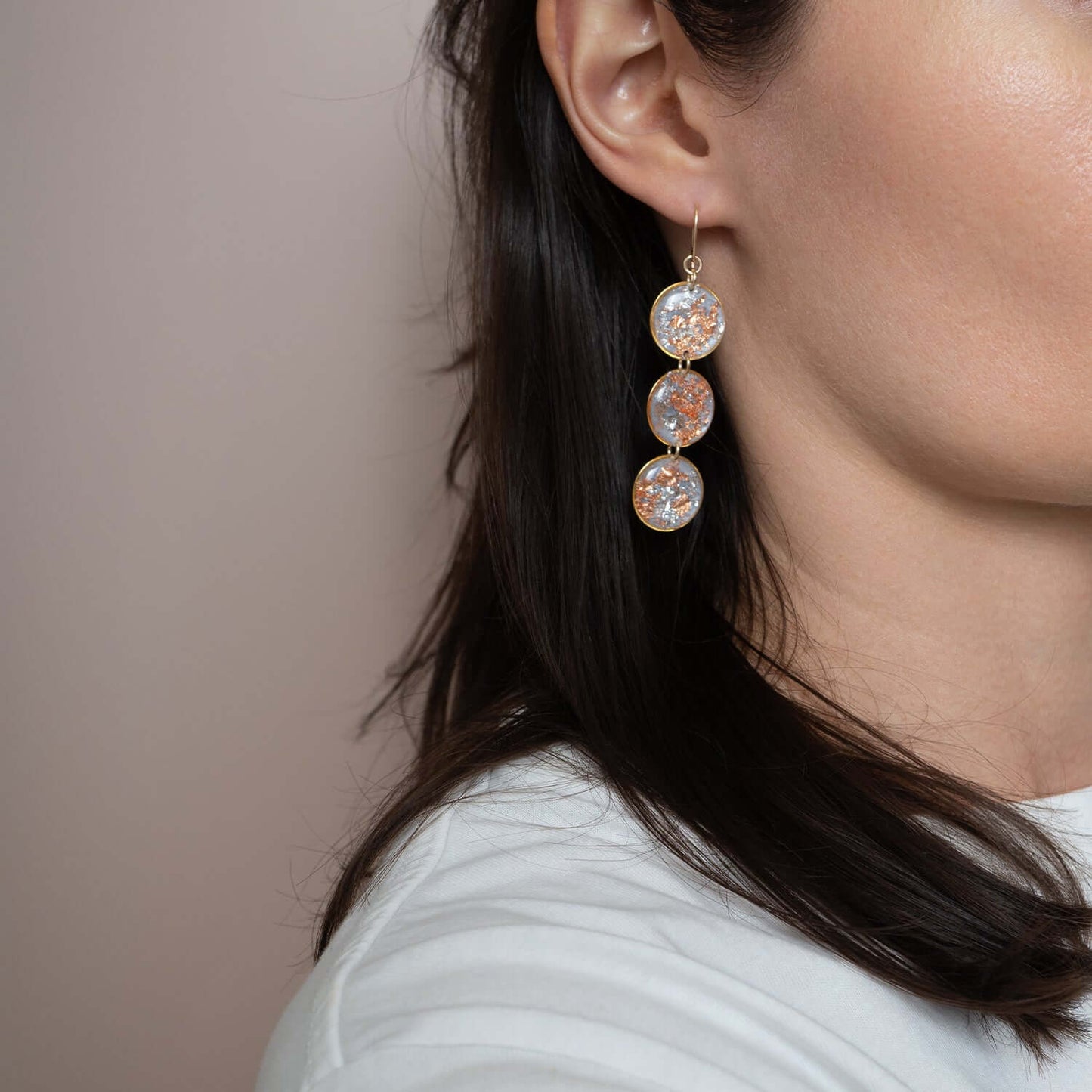 Statement Shimmer Foils Round Earrings