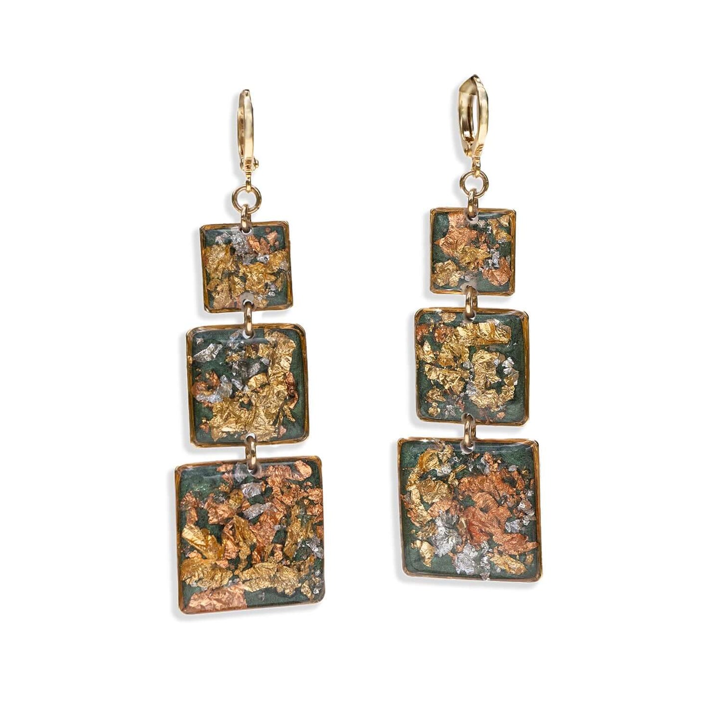 Triple Square in Fall Earring