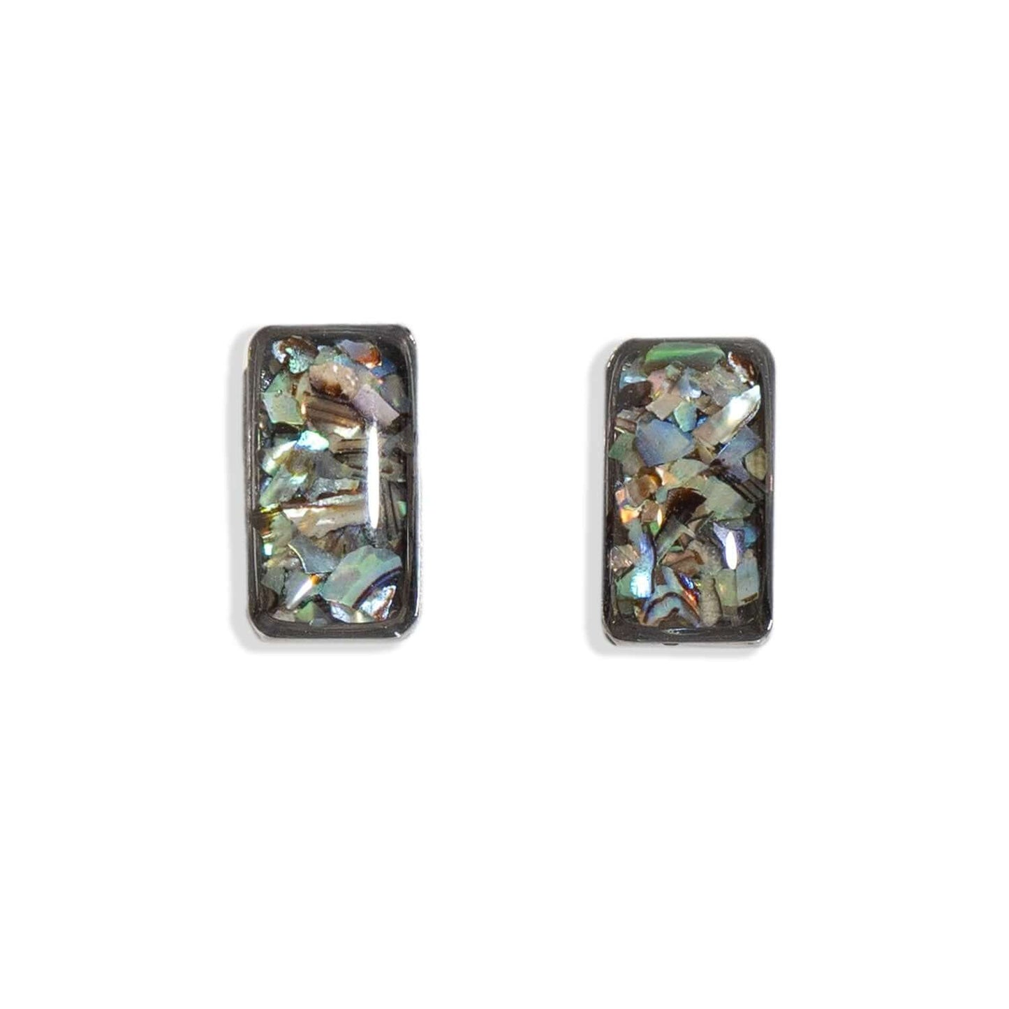 Bar Abalone Studs in black