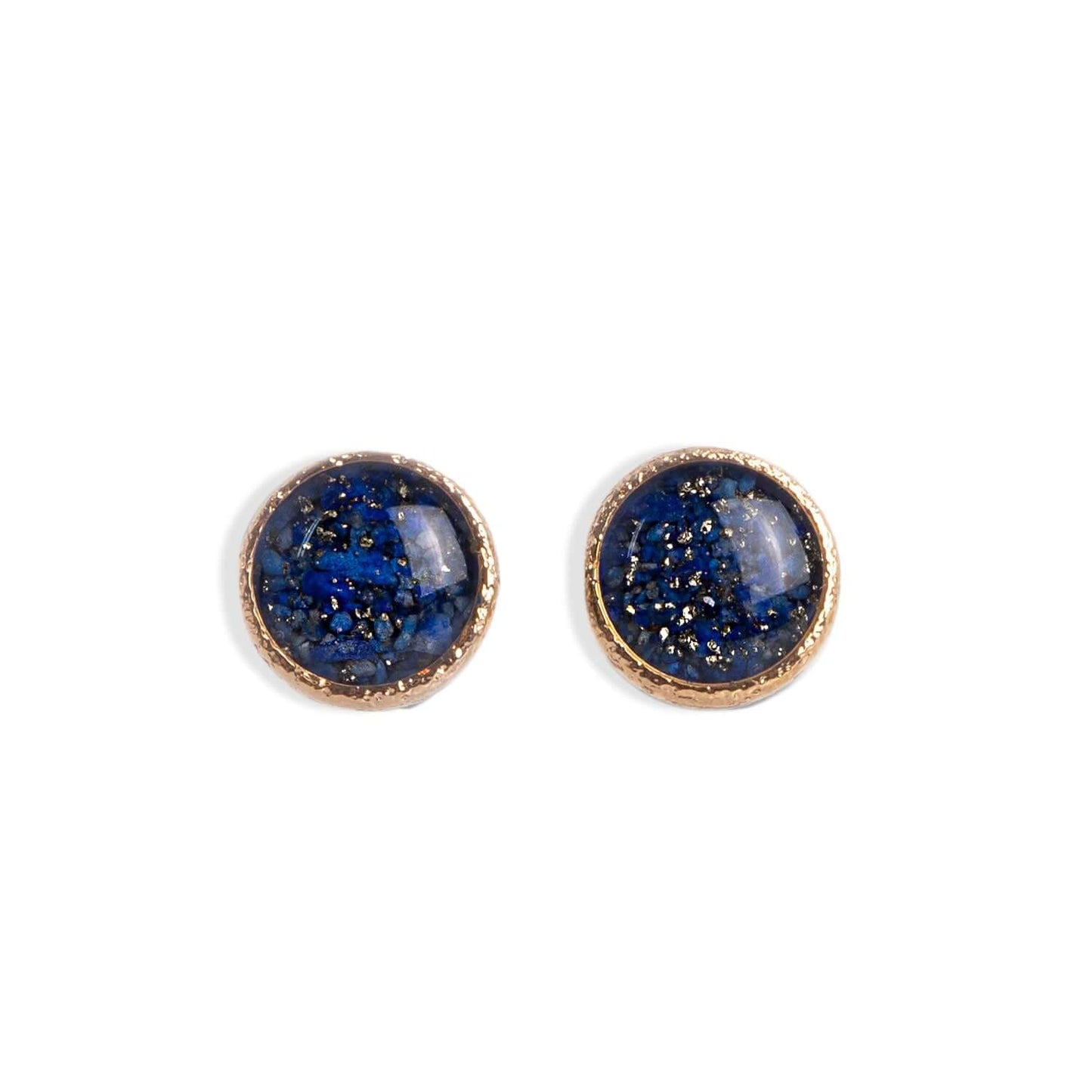 Blue Lapis Round Earrings