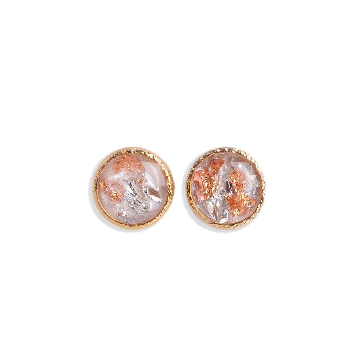 Round Shimmer Foils Stud Earrings