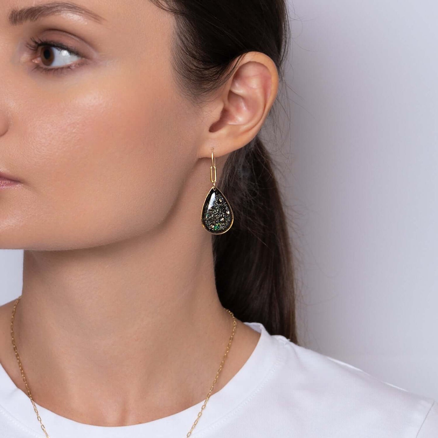 Dangling Galaxy Drop Earrings