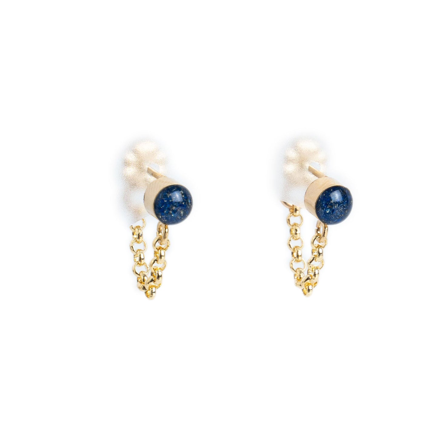 Tiny Lapis front to back earrings