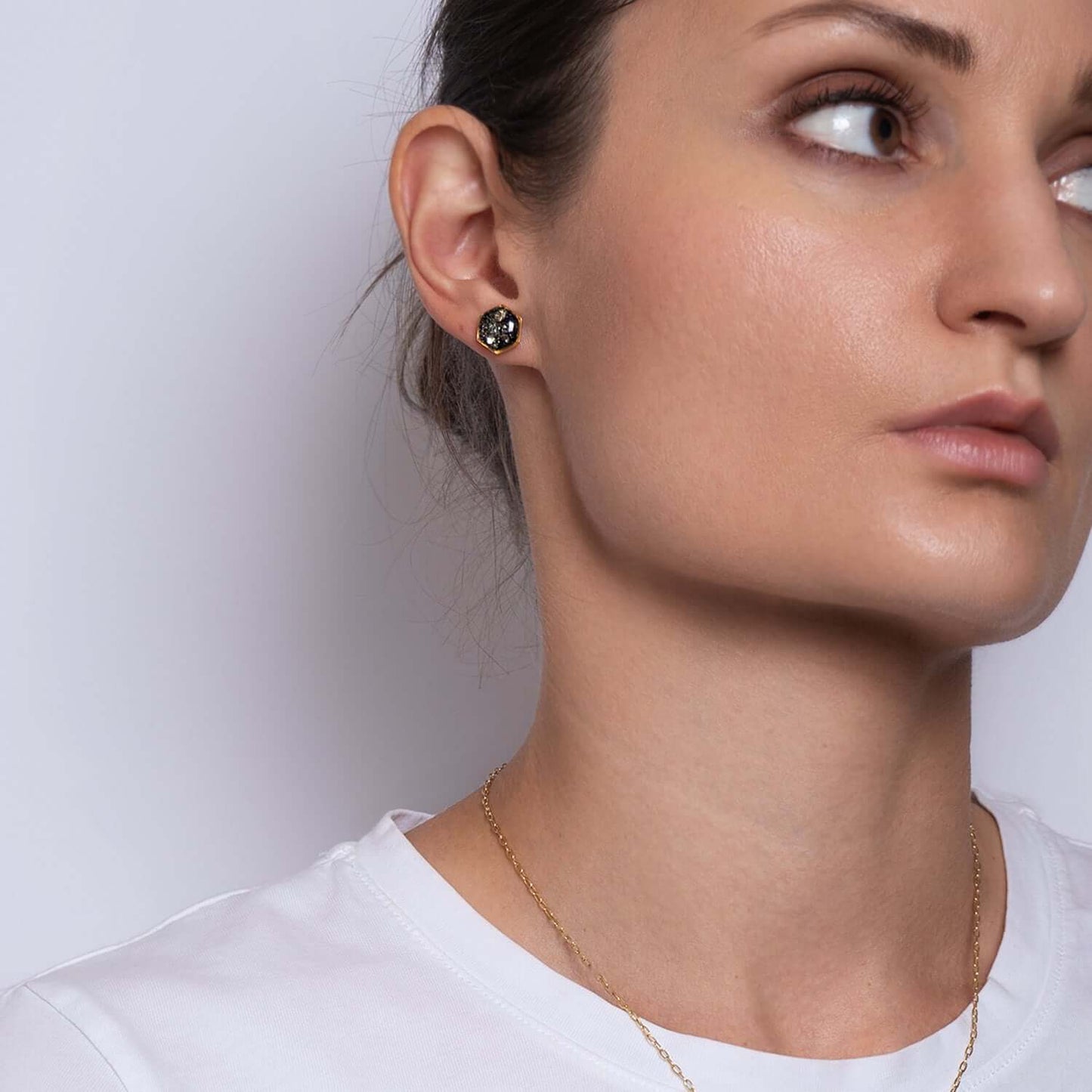 Hexagon Galaxy Stud Earrings