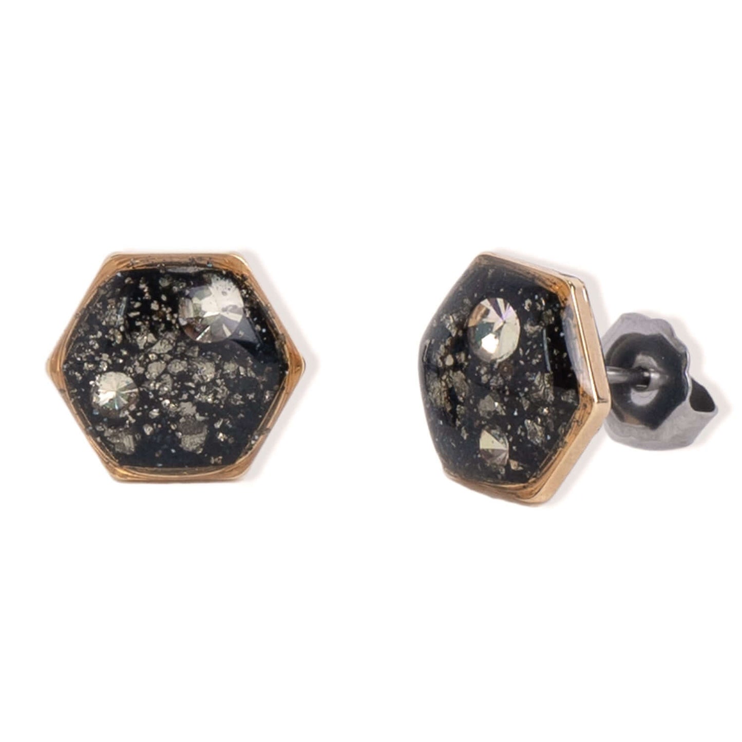 Hexagon Galaxy Stud Earrings