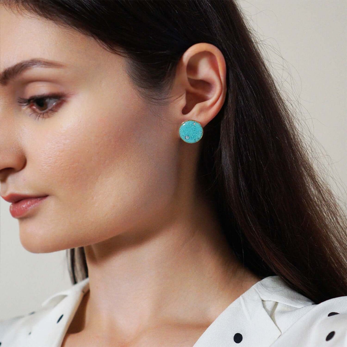 Large Round Blue Earrings