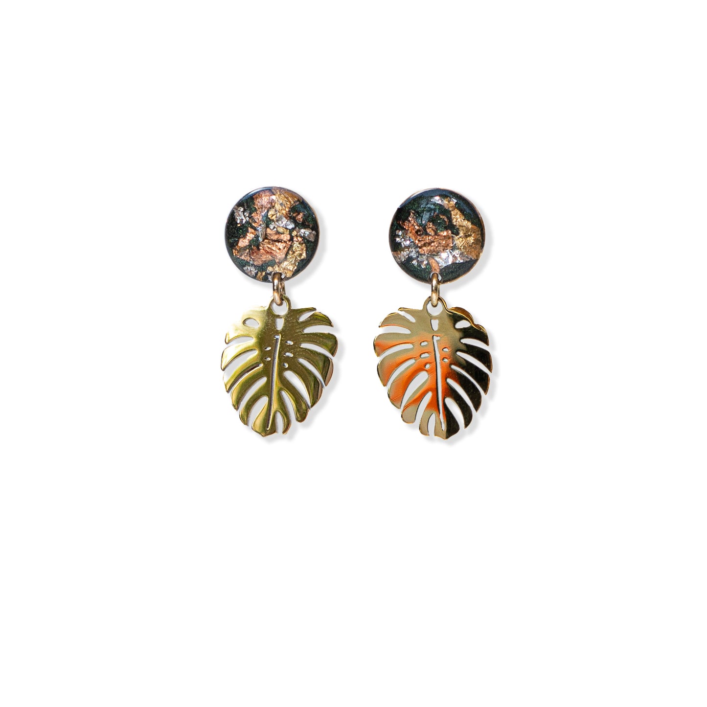 Small Monstera Earrings
