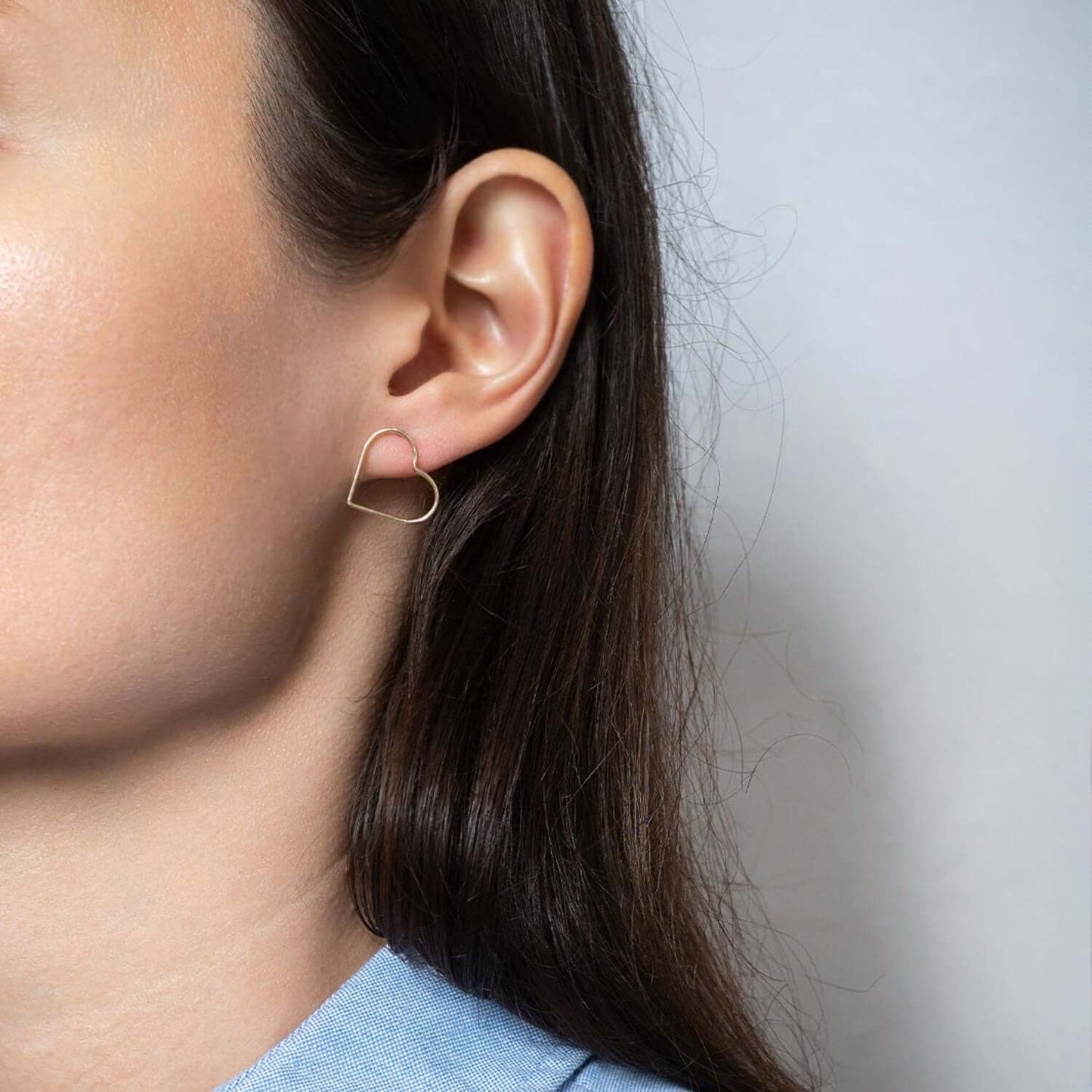 gold filled Open-heart earrings