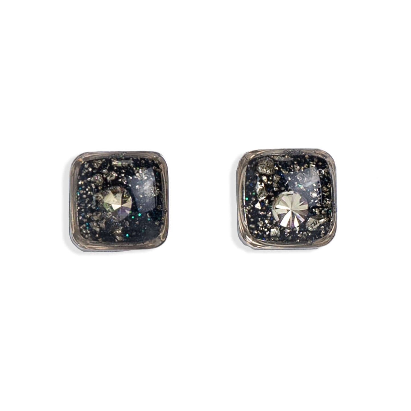 Galaxy Square Earrings in Silver