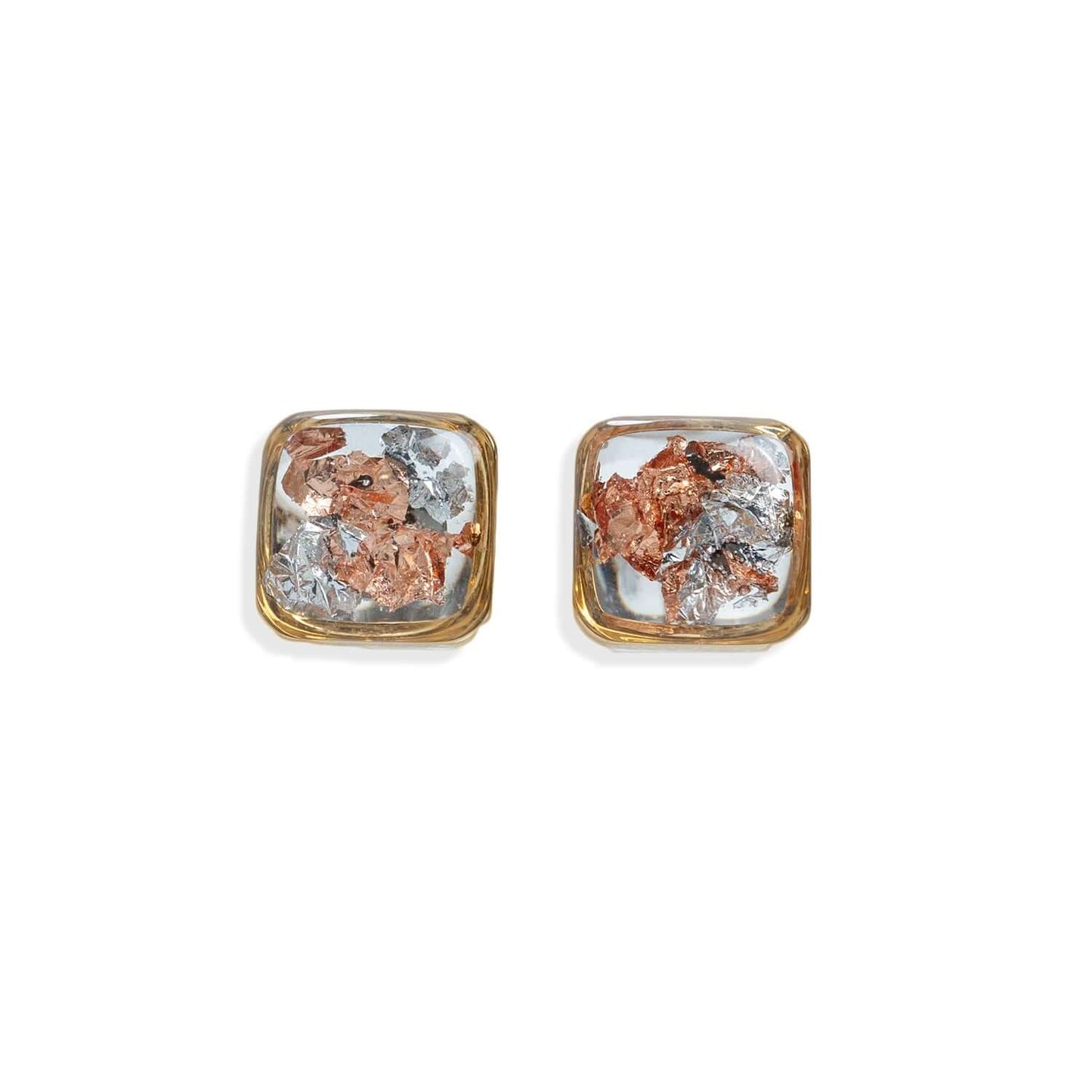 Square Shimmer Stud Earrings