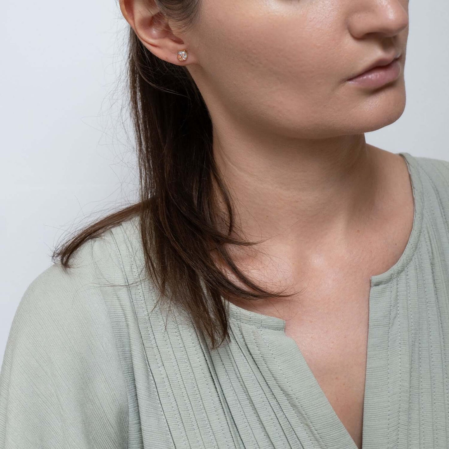 Small hexagon shimmer earrings