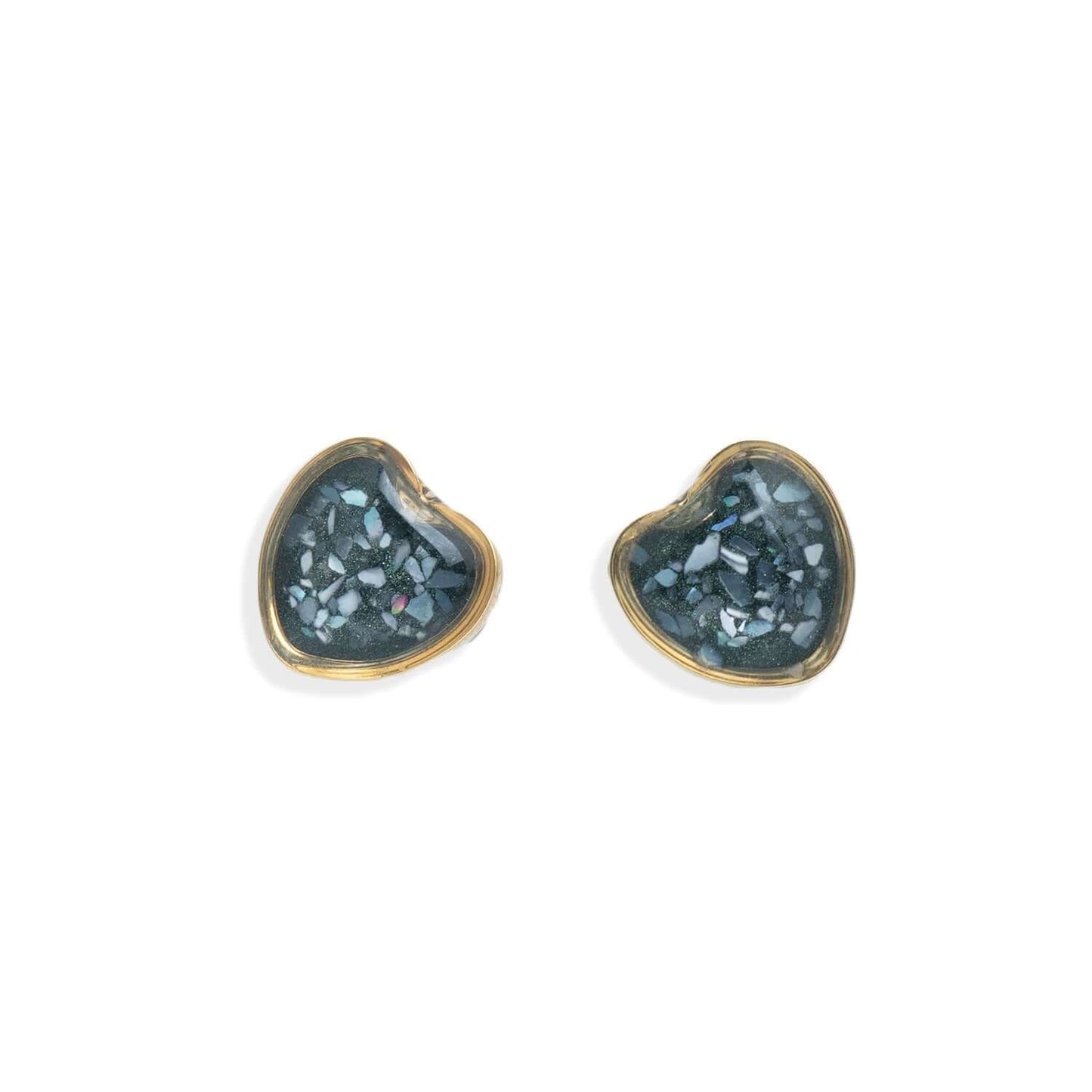Shimmering Small Heart Stud Earrings