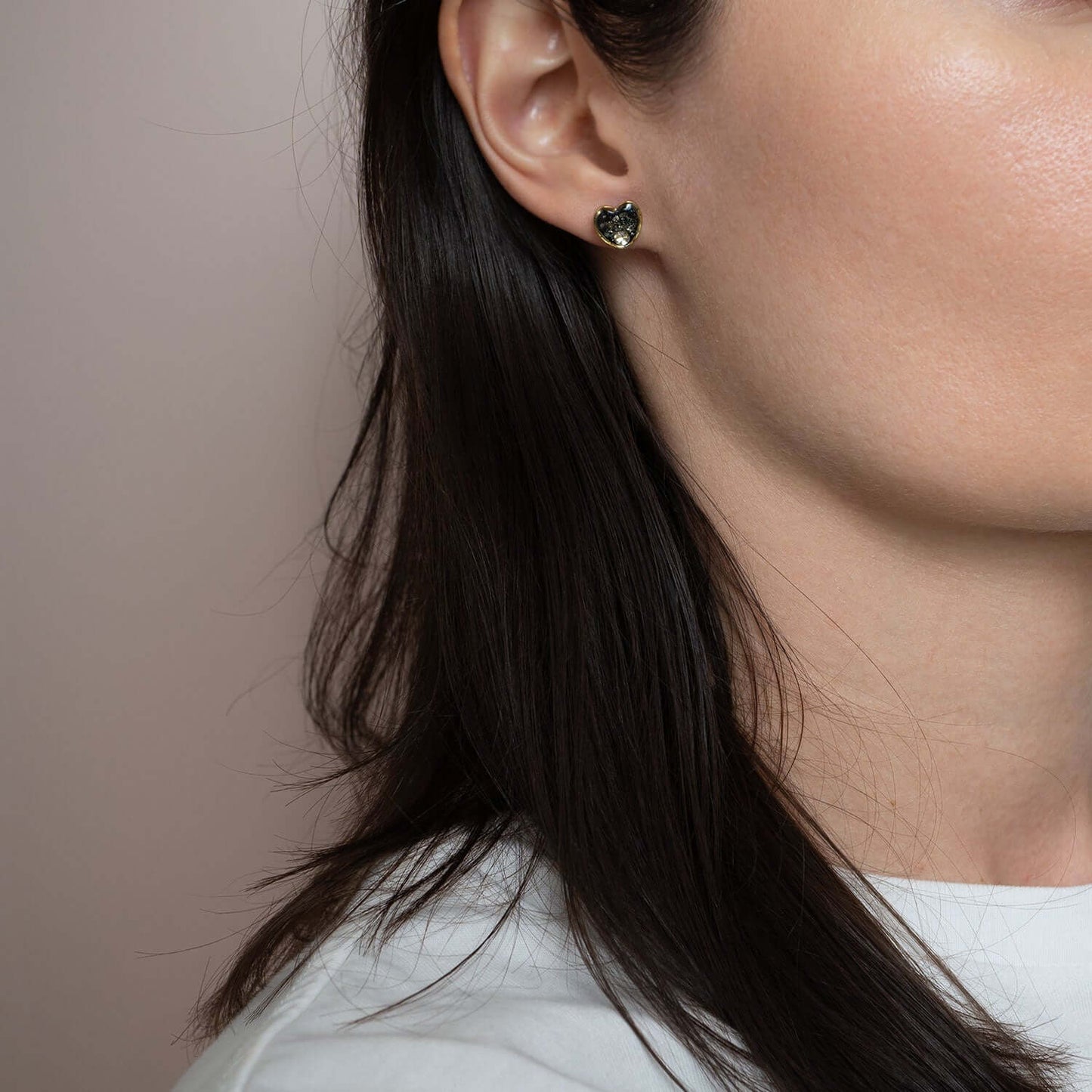 Galaxy Small Heart Stud Earrings