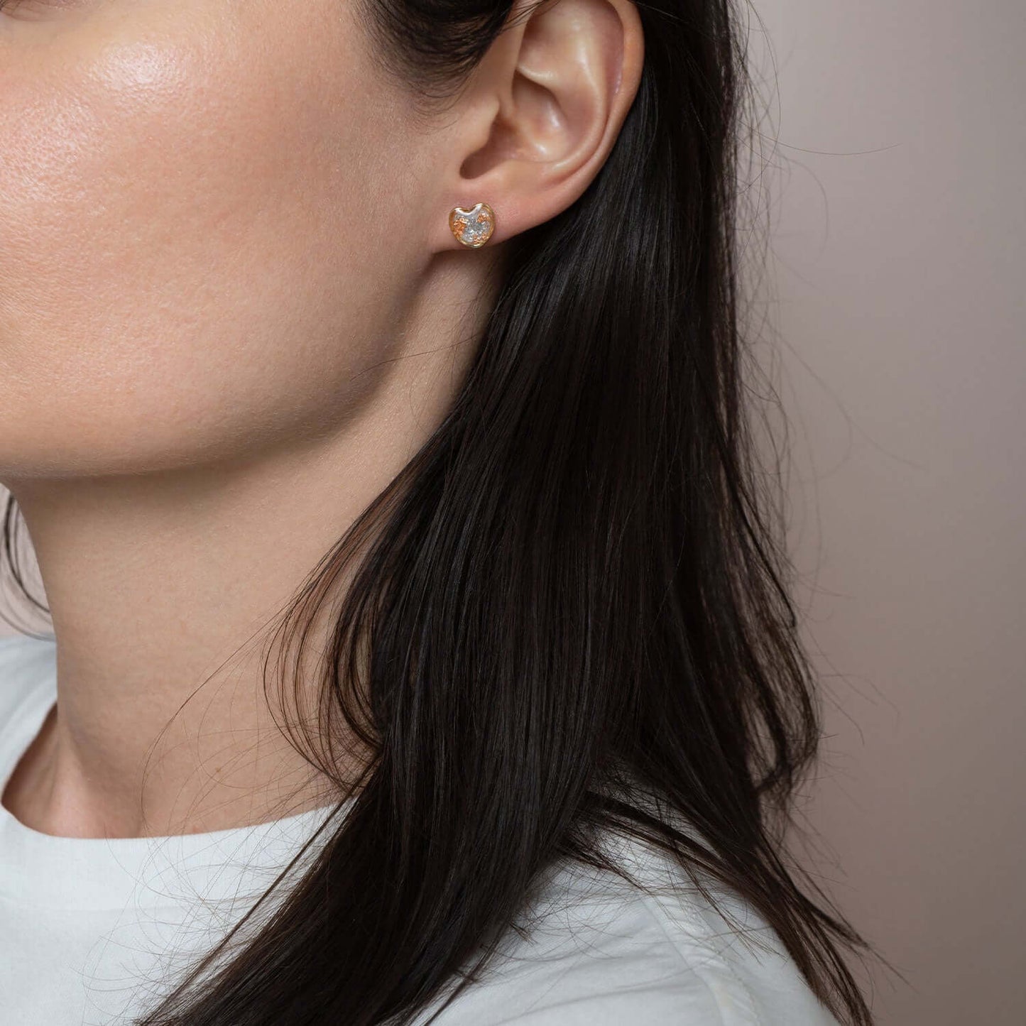 Sakura Small Heart Stud Earrings