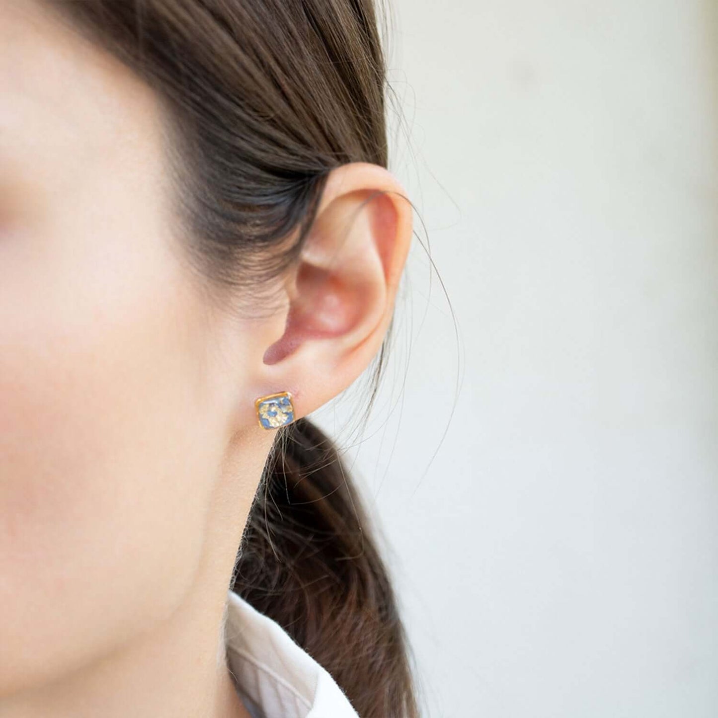 Square Shimmer Stud Earrings