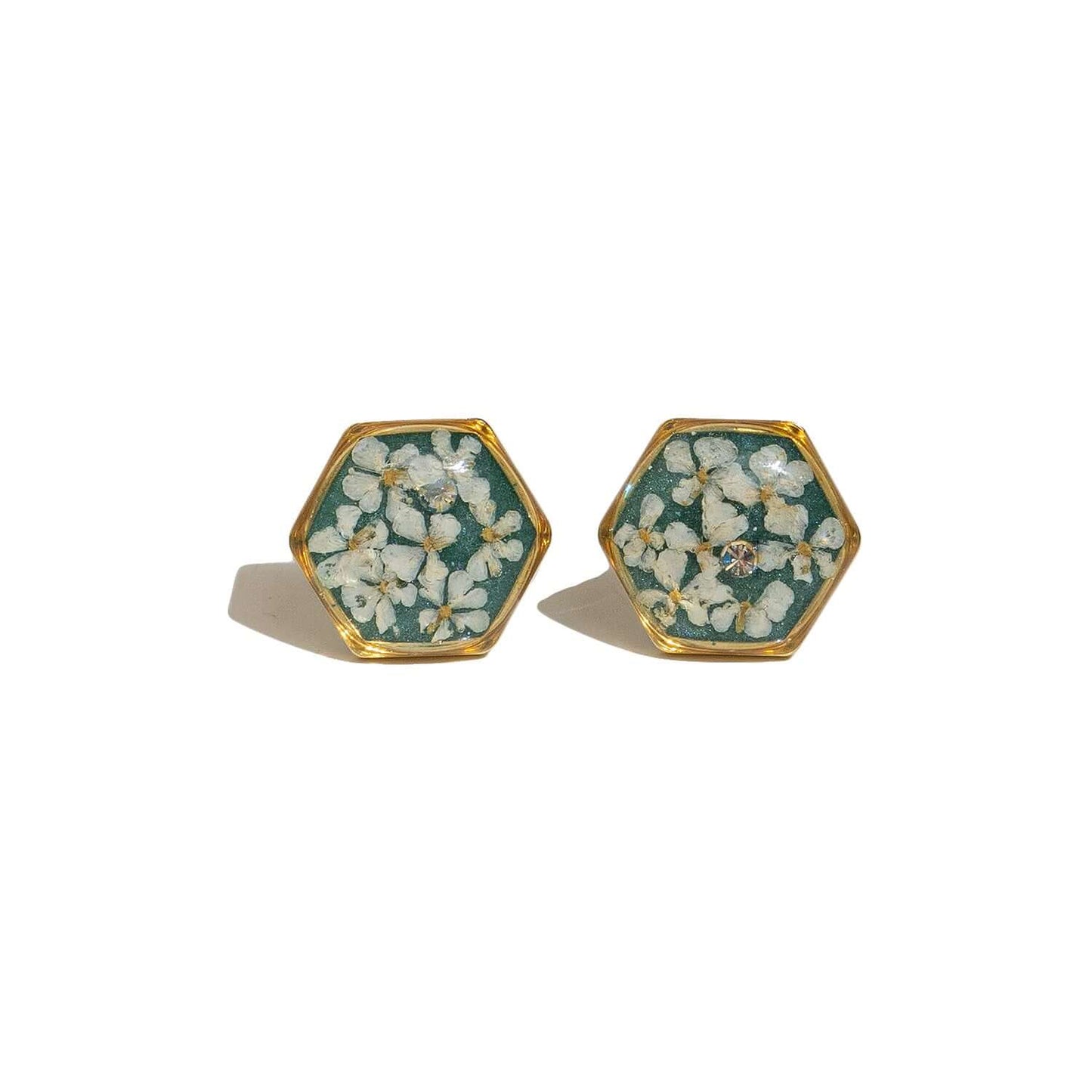 Hexagon flower earrings