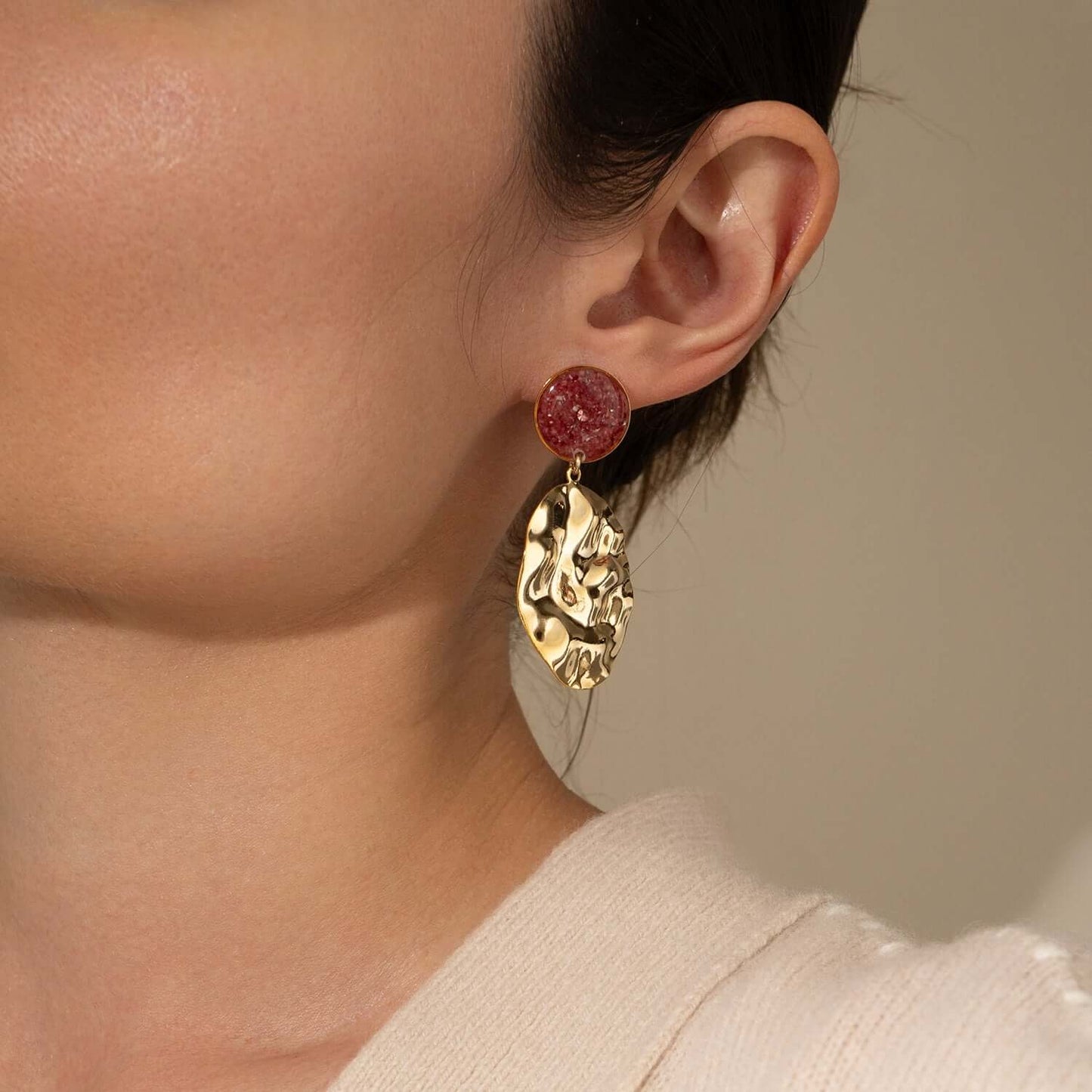 Rose Pink Statement Earrings