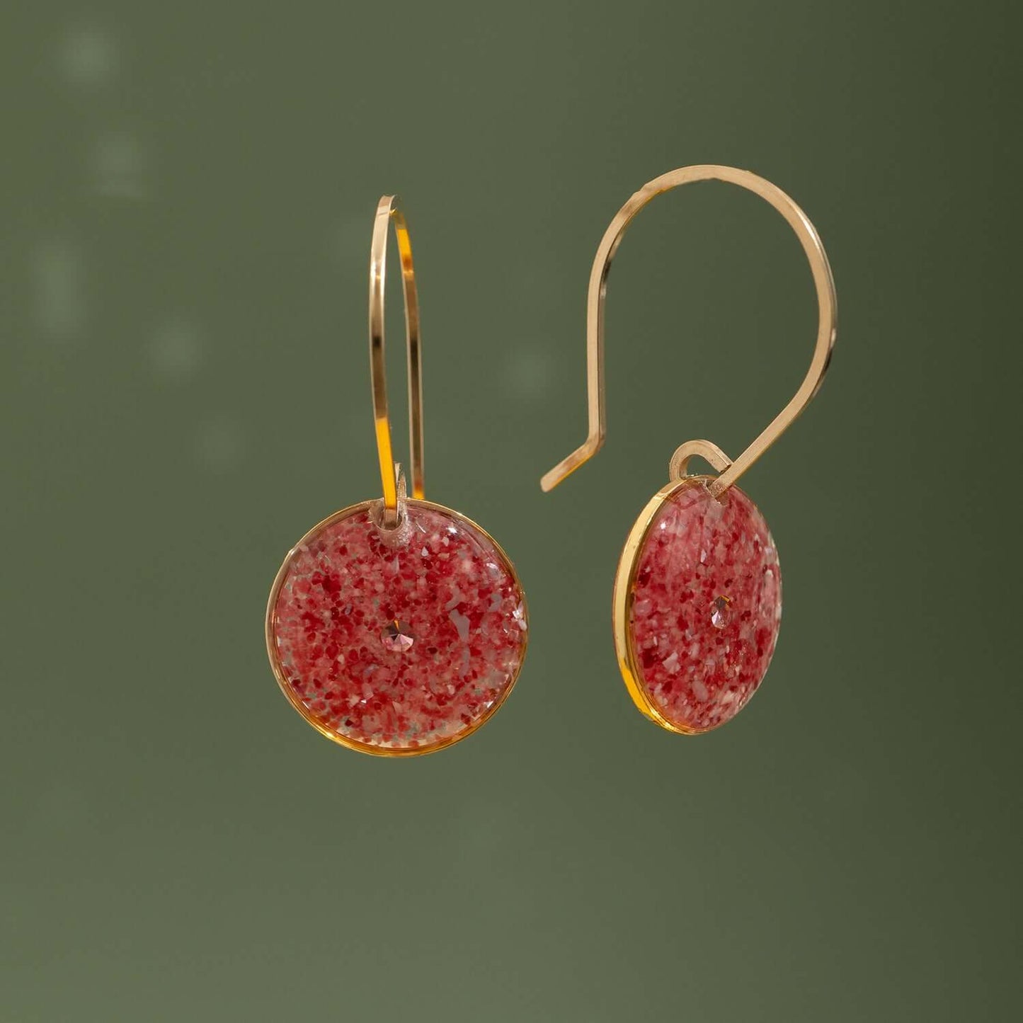 Rose Pink Round Hoop Earrings