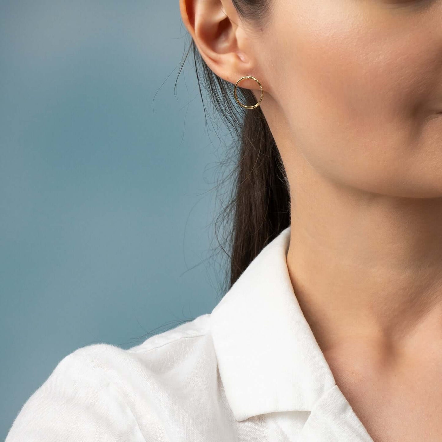 Open Circle Stud Earrings