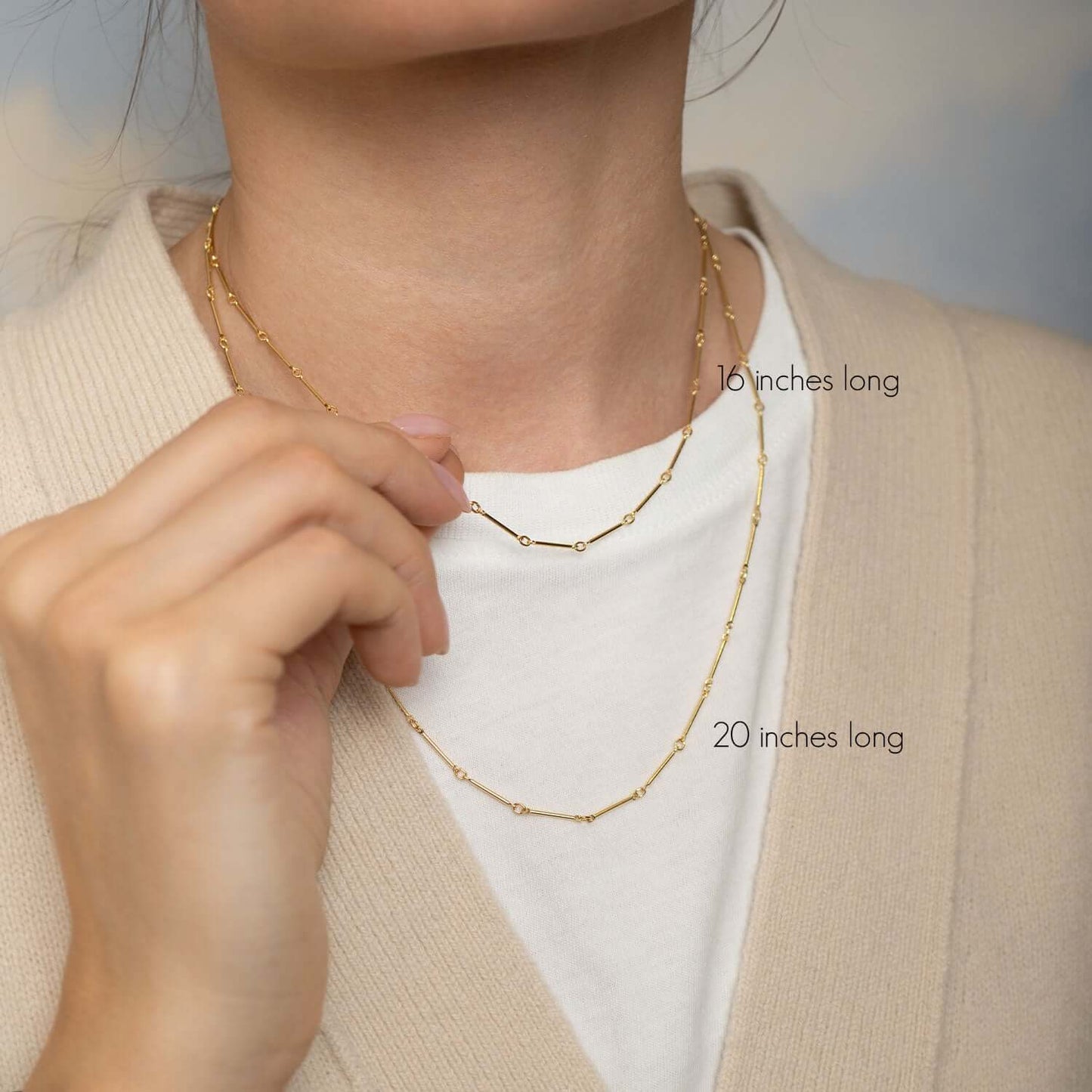Bar Link Necklace in gold filled