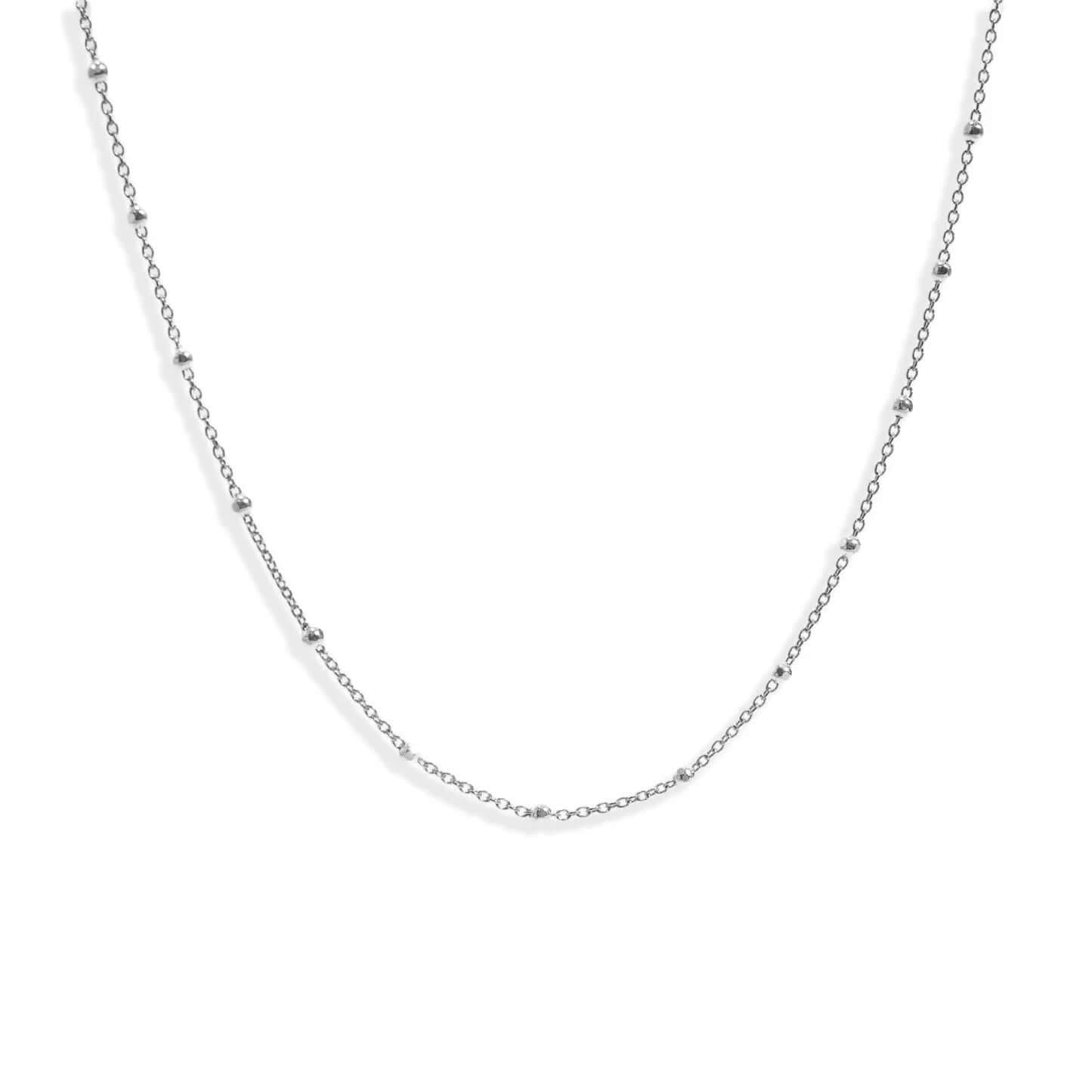 Silver Bead Gold Chain Necklace