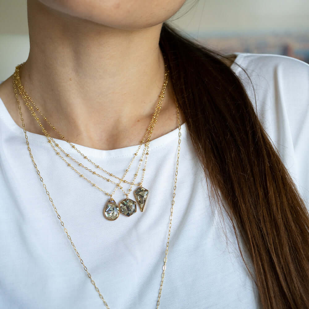 Diamond Abalone Shell Necklace