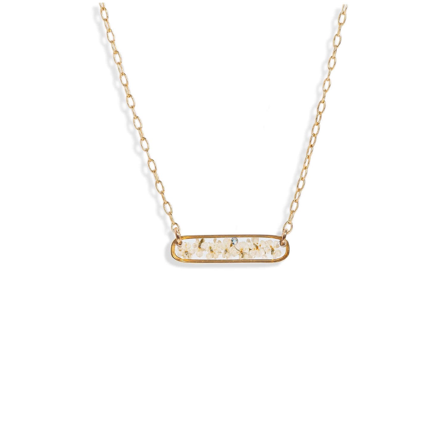 Long Bar Flower Necklace