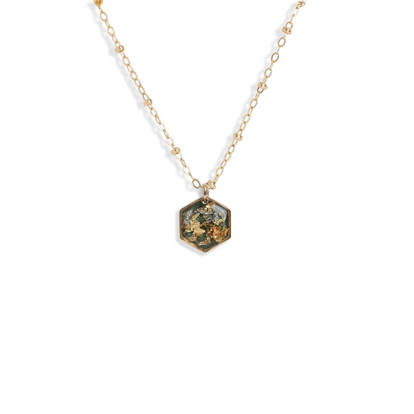 Fall Hexagon Necklace