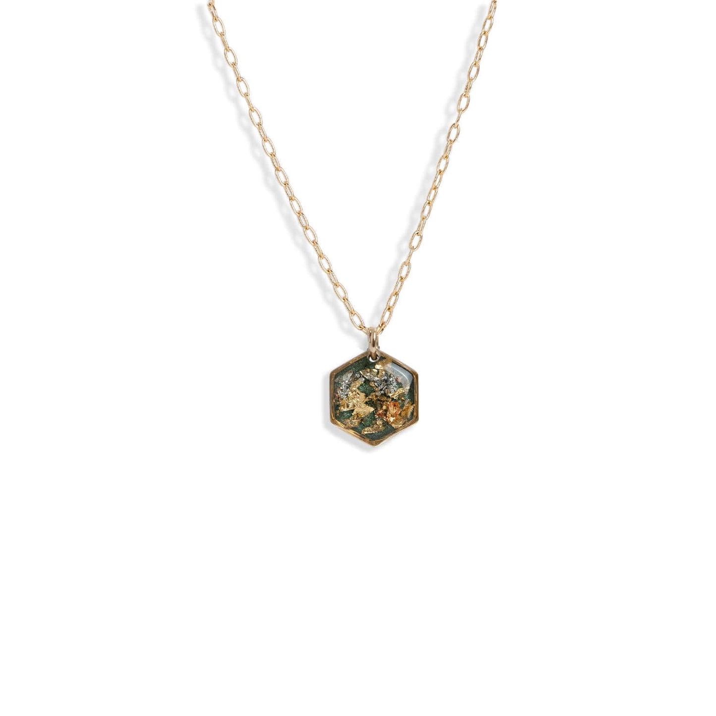 Fall Hexagon Necklace
