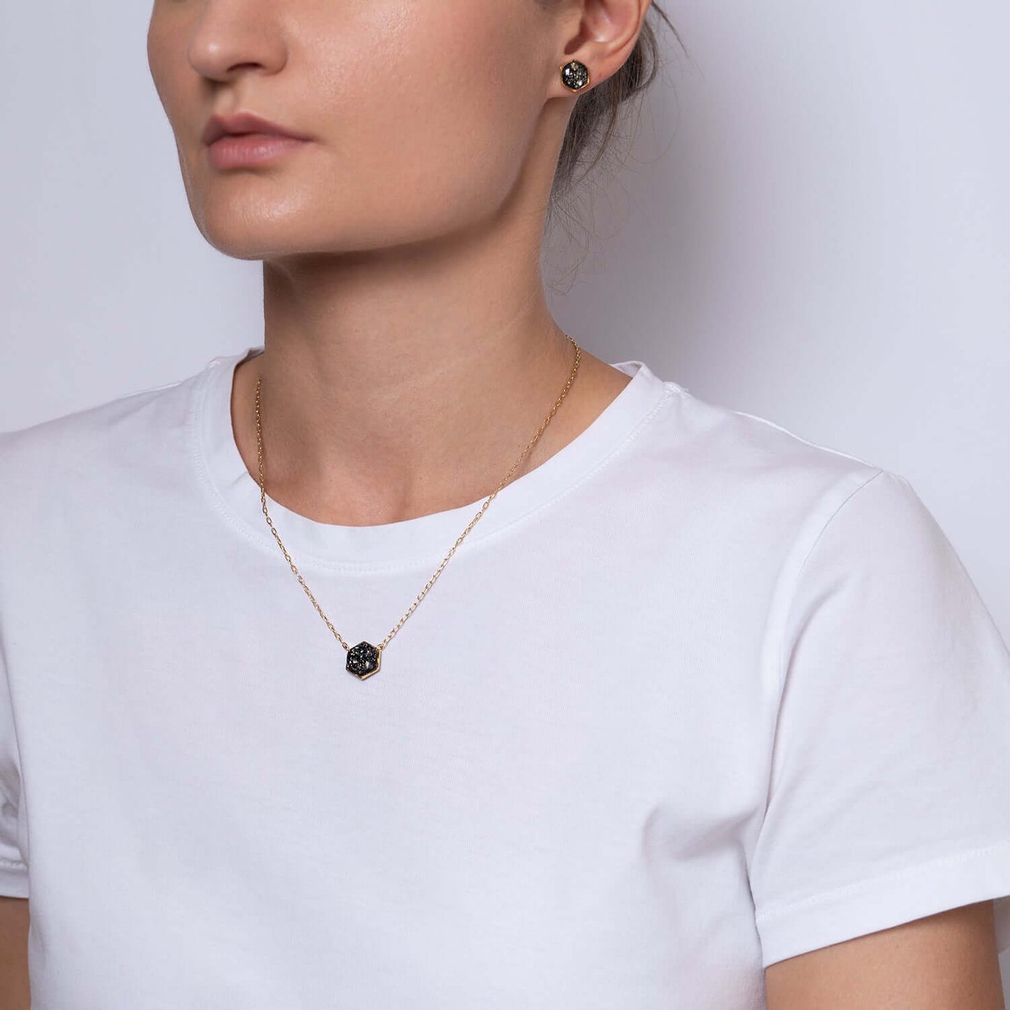 Delicate Hexagon Necklace