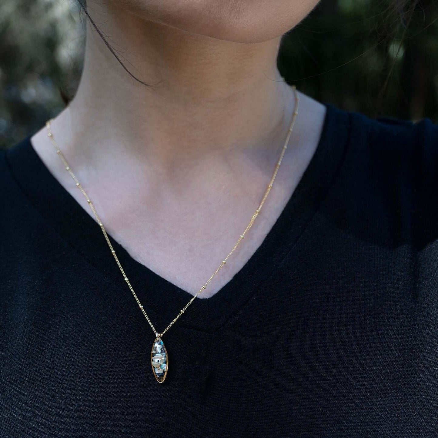 Oval Abalone Shell Necklace