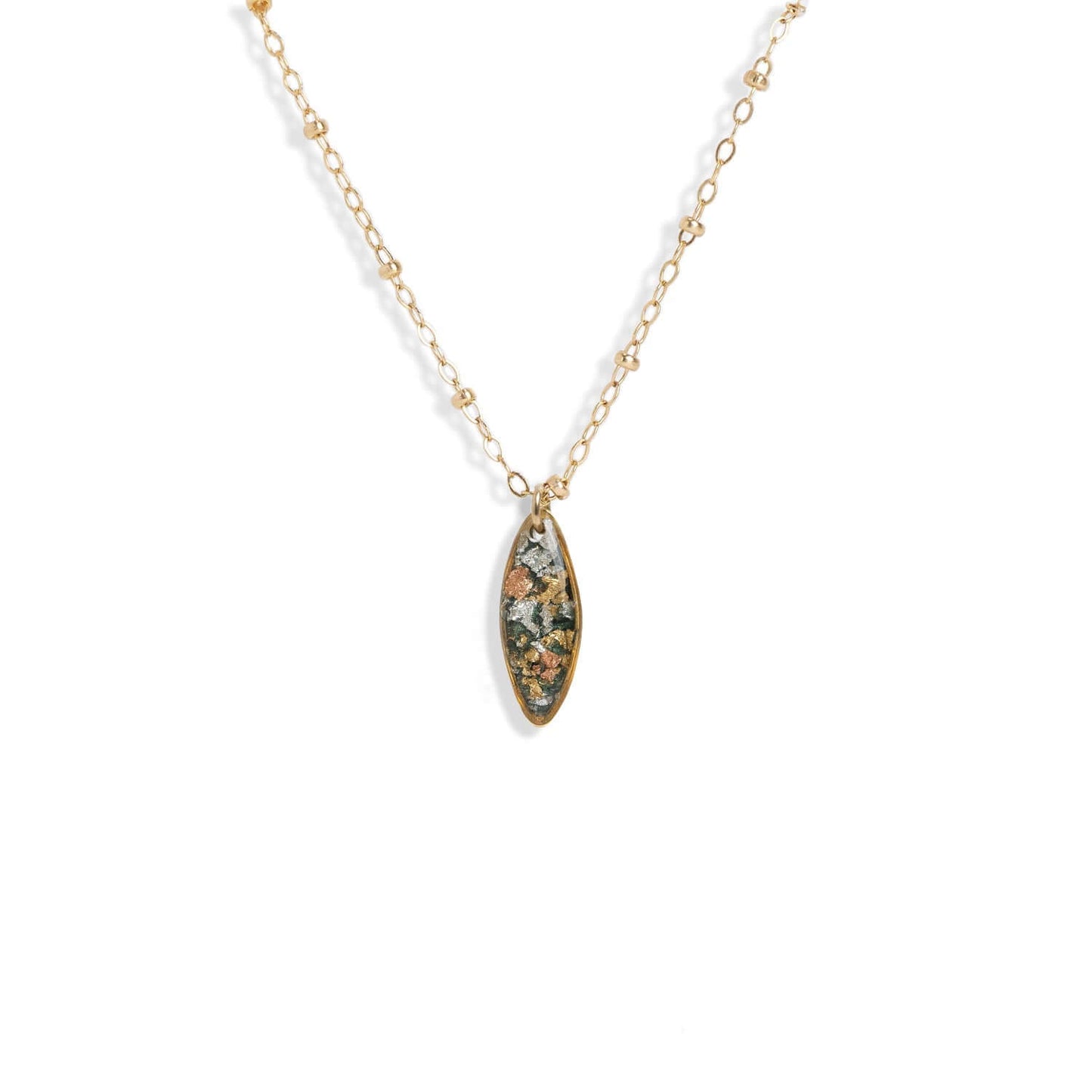 Oval Shimmer Foils Necklace