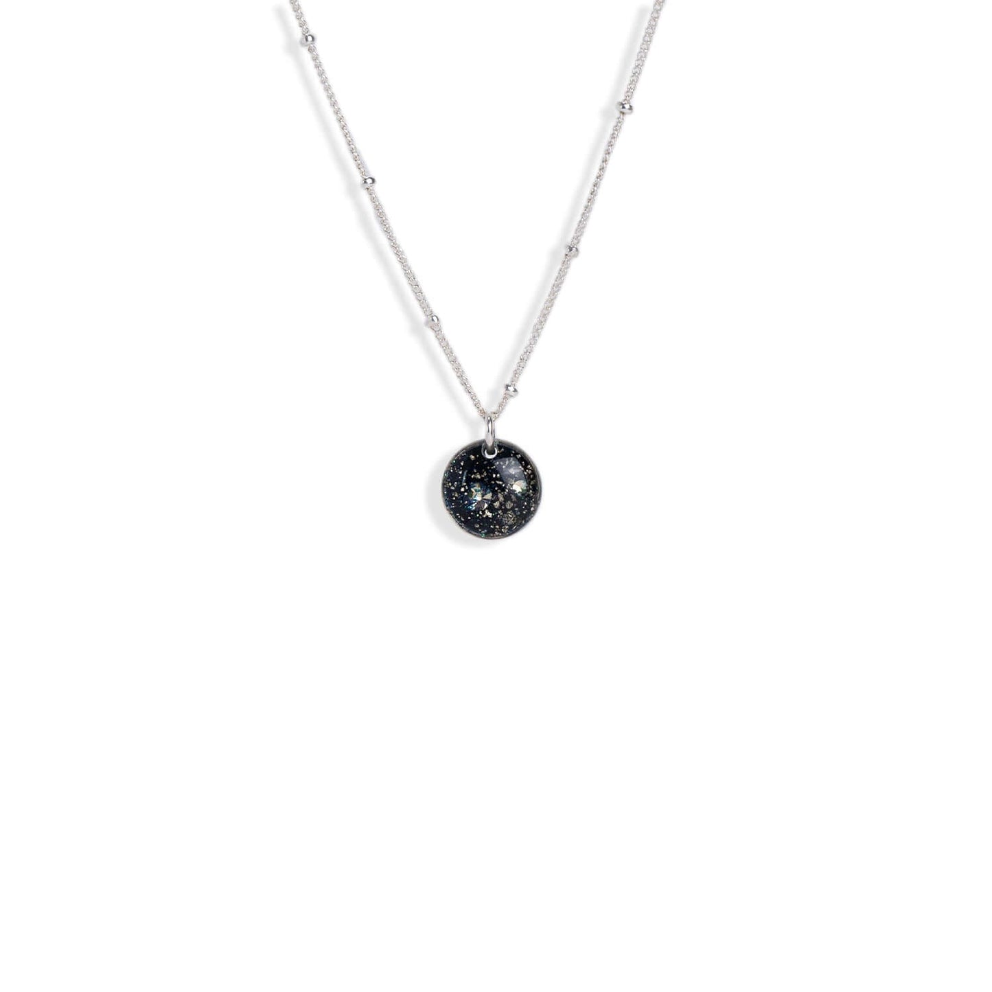 Silver Round Galaxy Necklace