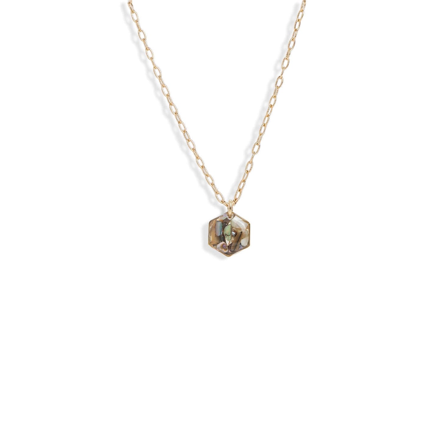 Small Hexagon Abalone Necklace
