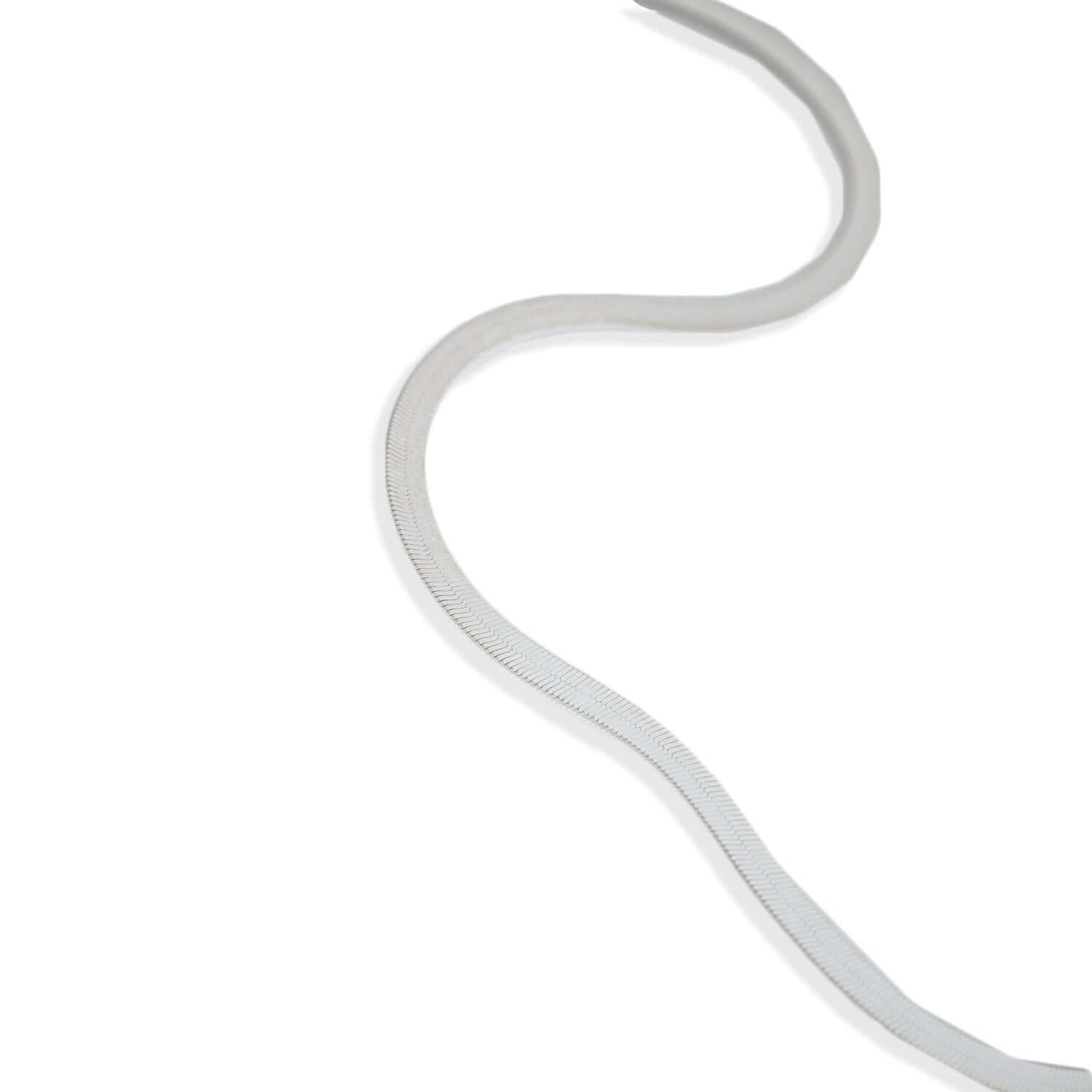 Delicate silver herringbone necklace
