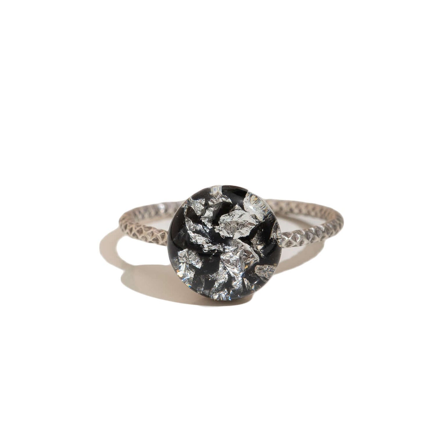 Round Black and Silver Ring