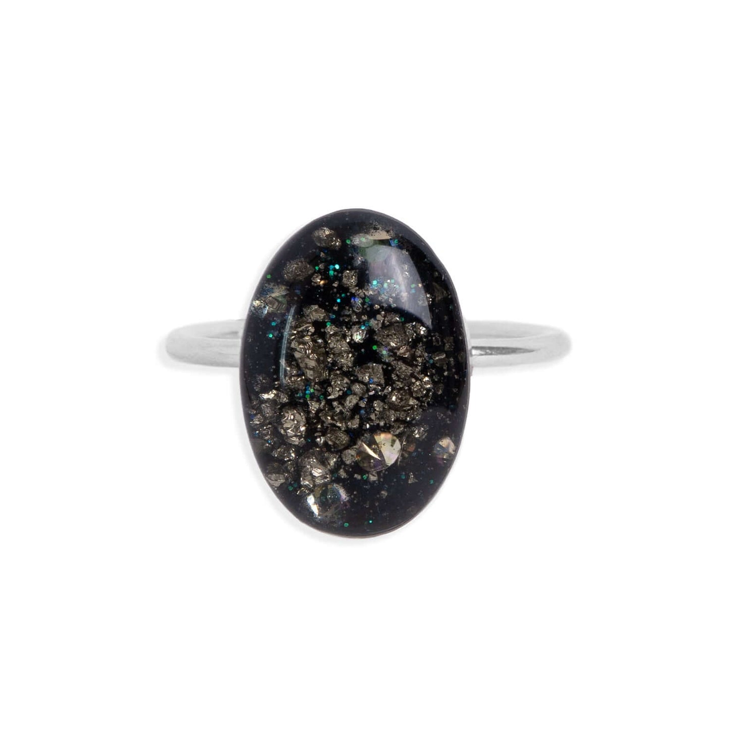 Statement Oval Galaxy Ring in Sterling Silver
