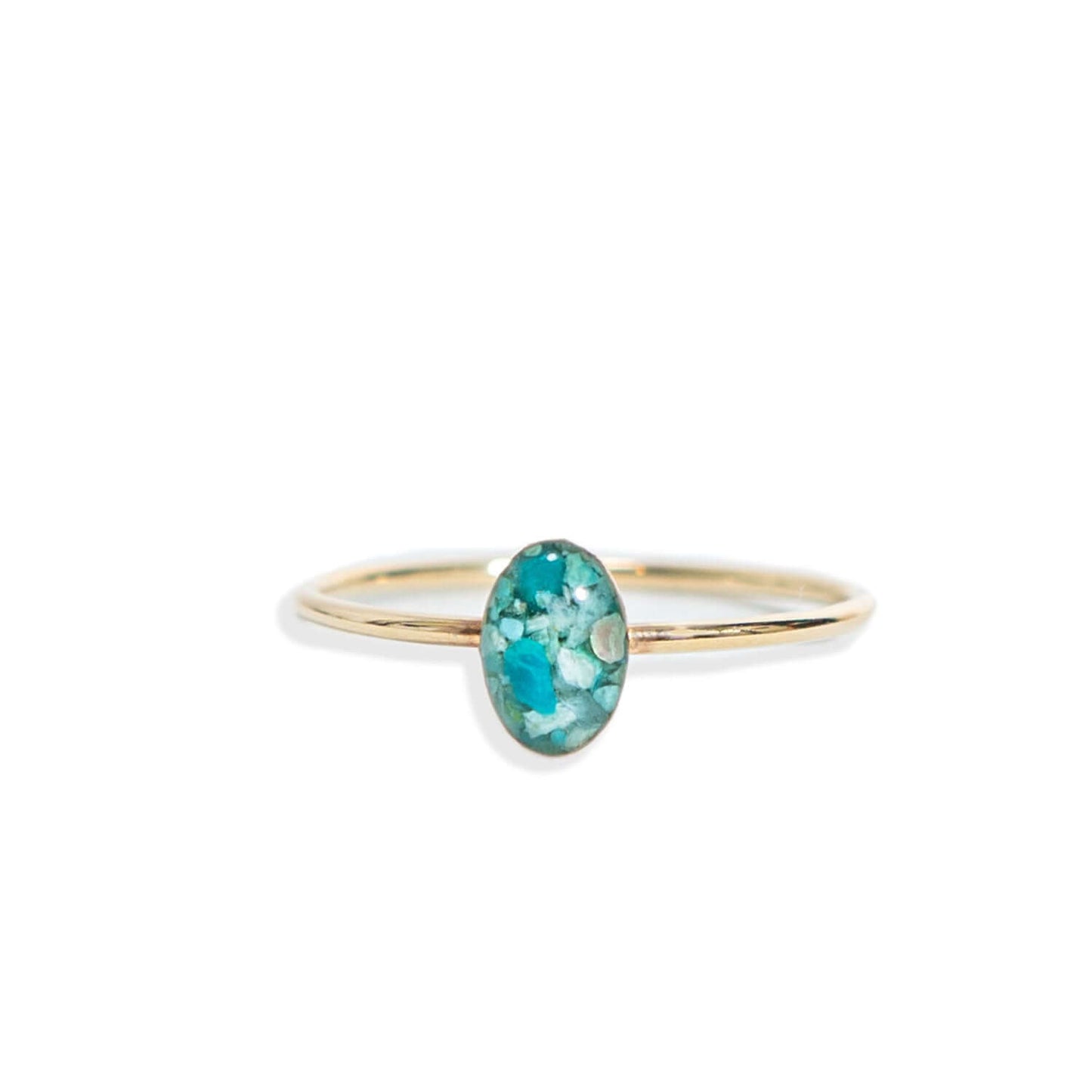 Tiny Oval Gemstone Ring